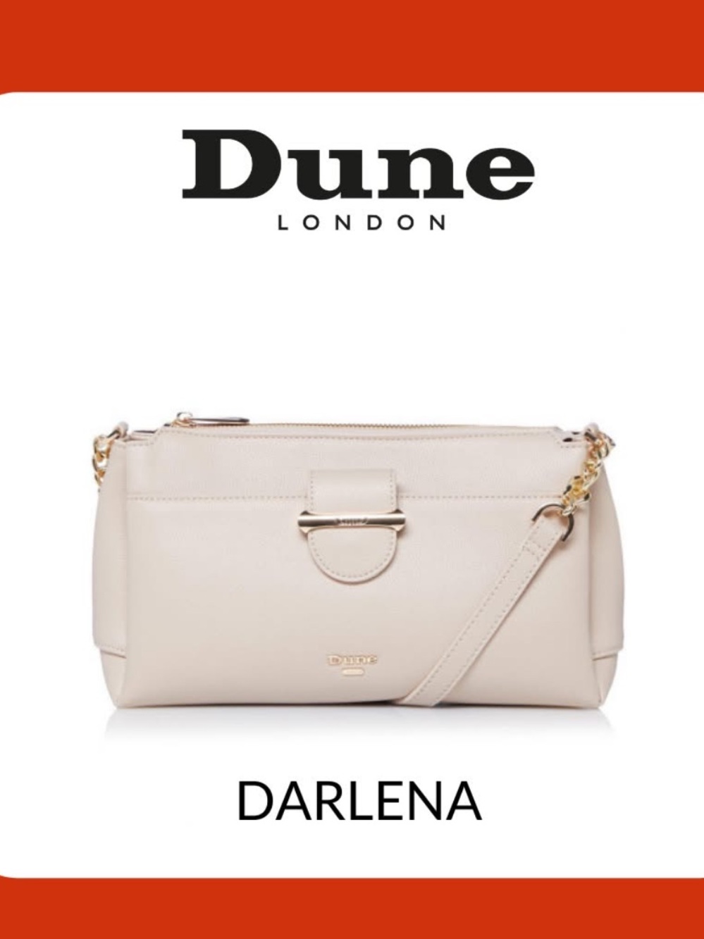Dune London Darlena Ivory Crossbody Bag with Chain Strap